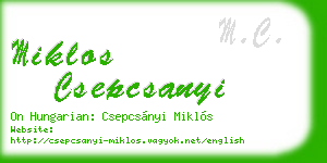 miklos csepcsanyi business card